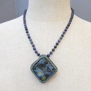 Artisan Ceramic cabochon necklace